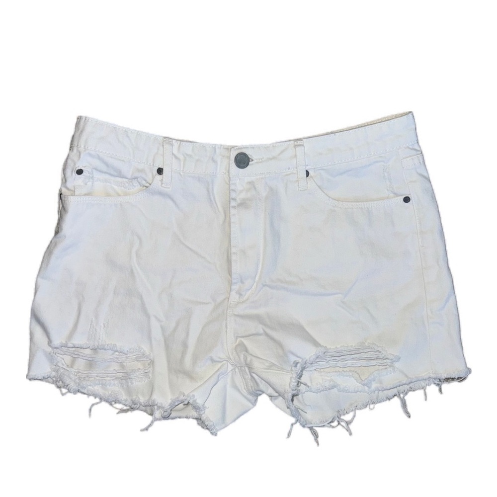 Nordstrom White Distressed Jean Shorts, women’s 30